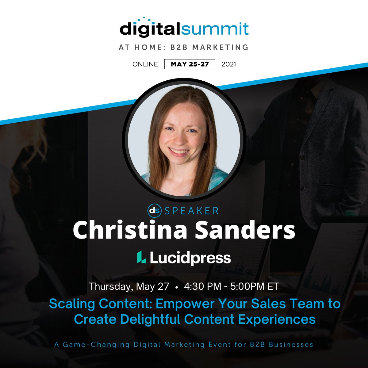 DigitalSummits's tweet photo. Content can be a powerful tool for your sales team!
In this session, @lucidpress 's @ChristinaHSan will dive into how to maintain brand consistency while enabling the sales team to personalize content to potential customers.

More details https://t.co/9OAJyHS2y0 https://t.co/xXyJ5xogN3