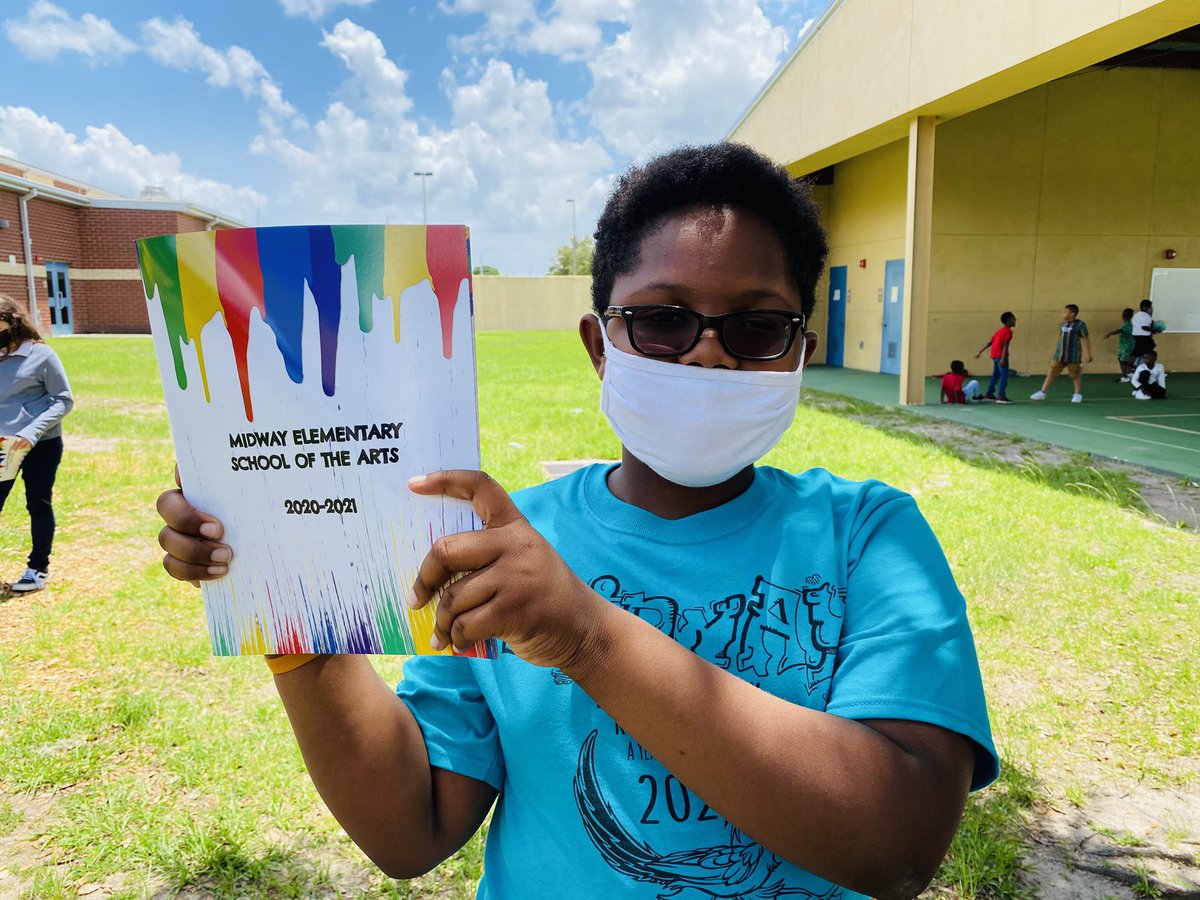 Congratulations Midway Class of 2️⃣0️⃣2️⃣1️⃣!! 🥳🎉🥳 Today every single Midway 5th Grader received a 5th Grade T-Shirt &amp; 2020-2021 Yearbook FOR FREE thanks to our generous Midway Elementary PTA &amp; above and beyond fundraising efforts from our 5th Grade teachers!! #MidwayMagic