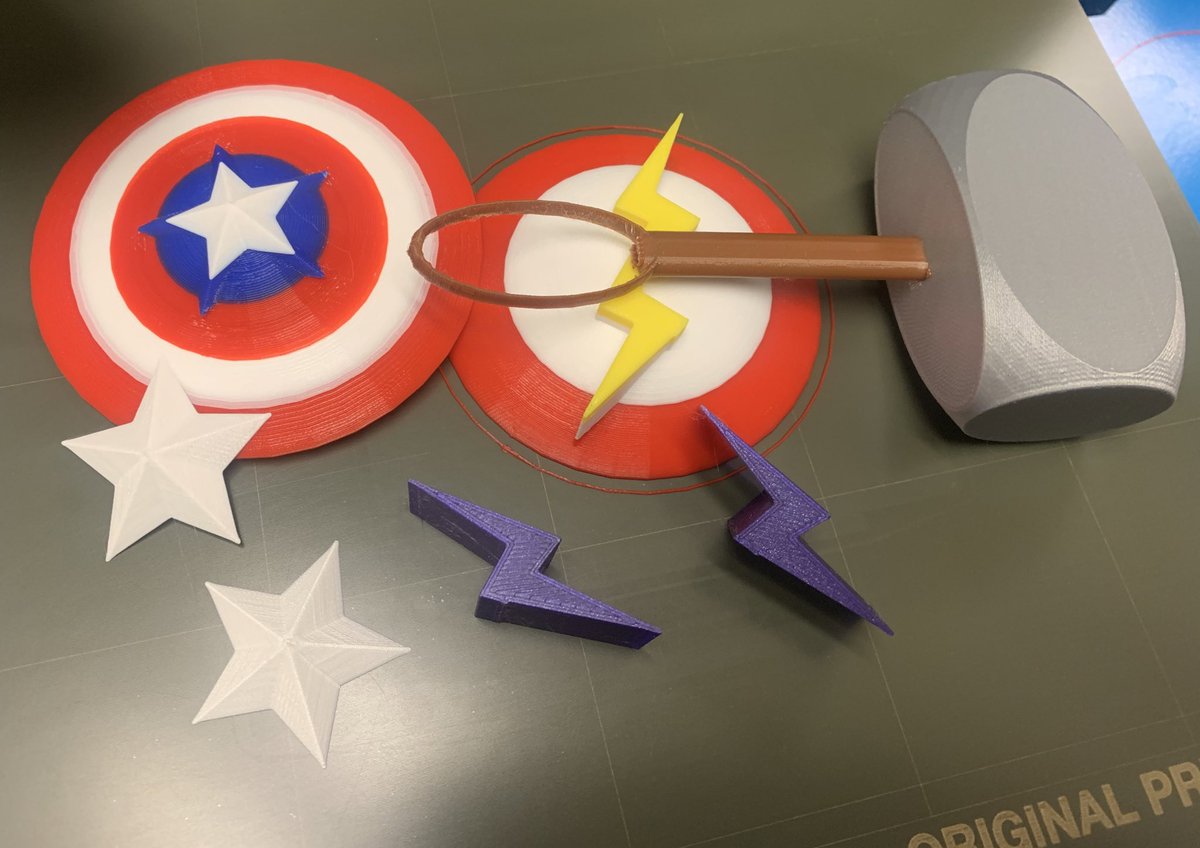 TechRoomFun's tweet image. More #StudentDesigned #3Dprinting parts, this group is doing a superhero themed board game, used @tinkercad to design the game pieces @HATCHBOX3D &amp;amp; @prusament filament in some @Prusa3D and @Afinia3DPrint printers to make these:) @FWSTechEd @LCPScte #7ThGrade #3dPrint