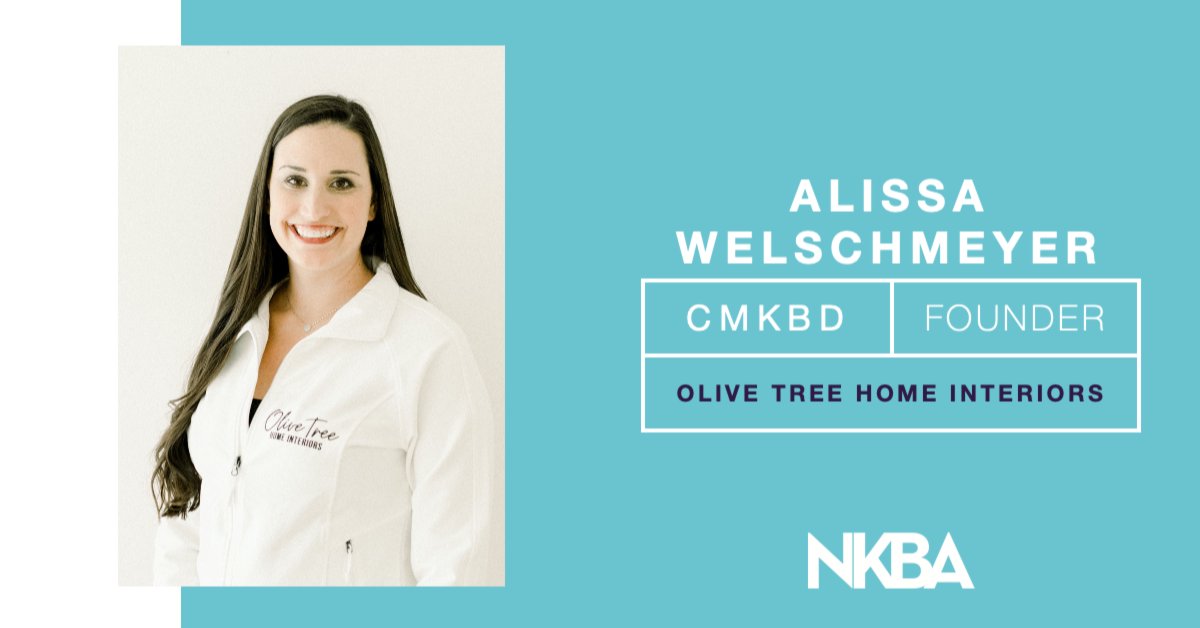 thenkba's tweet photo. Congratulations to Alissa Welschmeyer on earning her CMKBD! She's the founder of Olive Tree Home Interiors and has 10+ years of experience. Find out more about certification at https://t.co/sDvRQ1dMww, and learn more about Alissa here: https://t.co/uhdFs4vyTP #NKBACertified https://t.co/M9p3FwCoxy