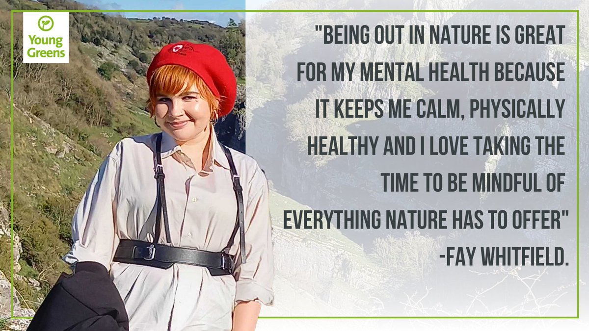 "being out in nature is great for my mental health because it keeps me calm, physically healthy and I love taking the time to be mindful of everything nature has to offer'