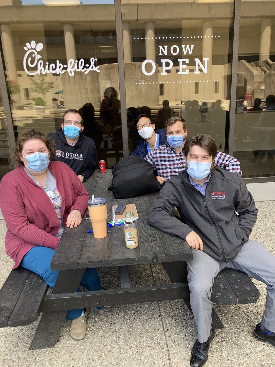 Child neurology residents after a session of outdoor didactics with <a href="/Barton_cr/">Chris Barton</a> 

Friday afternoons are protected education time for residents in their neurology years of training! ☀️