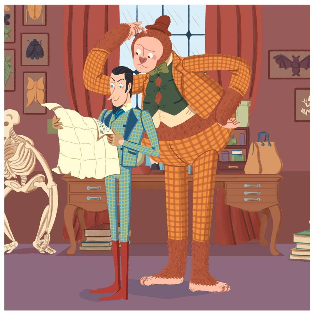 Mr. Link and Lionel are plotting out their weekend plans. What are yours? Cheers to Benedetta Della Notte for the wonderful #fanart! #FanArtFriday #MissingLink