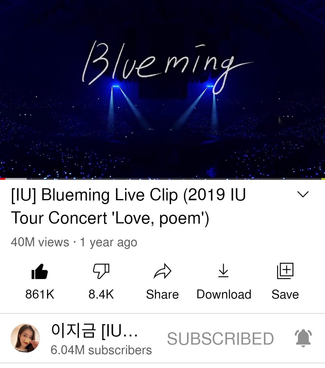 IU Blueming Live Clip (2019 IU Tour Concert 'Love Poem') has