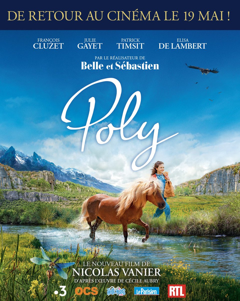 bonne_pioche's tweet photo. #CINÉMA  Après avoir séduit plus d'un demi-million de spectateurs à sa sortie en 1 semaine, POLY de #NicolasVanier est de retour au cinéma le 19 mai !
Avec #FrancoisCluzet , @IamJulieGayet, @patricktimsit et #ElisaDeLambert.
🙏 @SNDfilms @France3Cinema @canalplus @OCSTV https://t.co/XPPfkdl03v