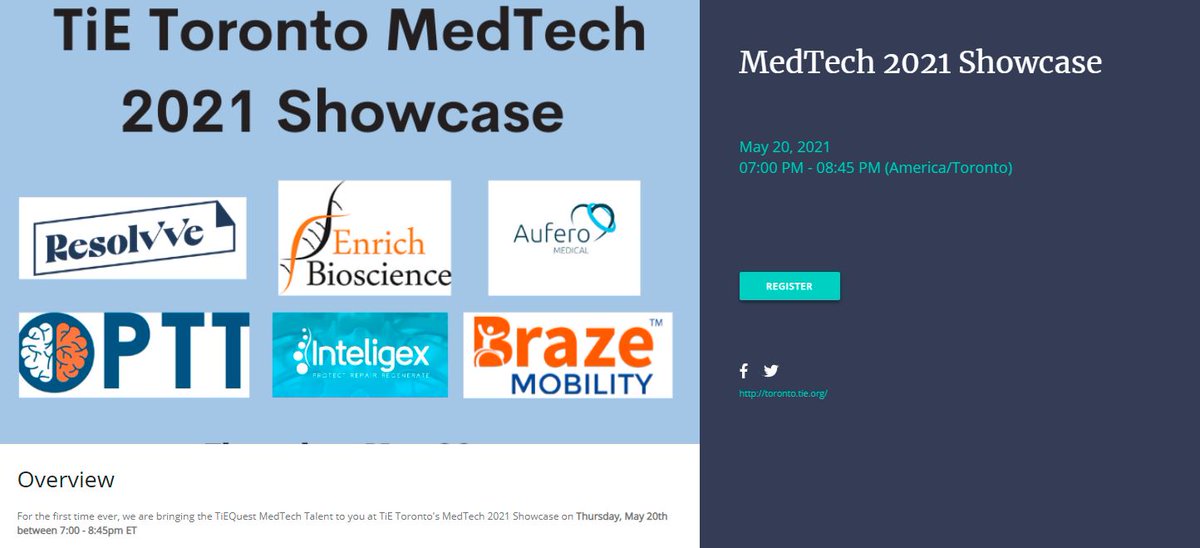 Enrich_Co's tweet photo. We are thrilled to present Enrich Bioscience's accomplishment at the TiE Toronto MedTech 2021 showcase- May 20, 2021. 
Thank you, Tie-Toronto, for inviting us.
https://t.co/iK1F0j18m6 https://t.co/cVkP2Mv6Em