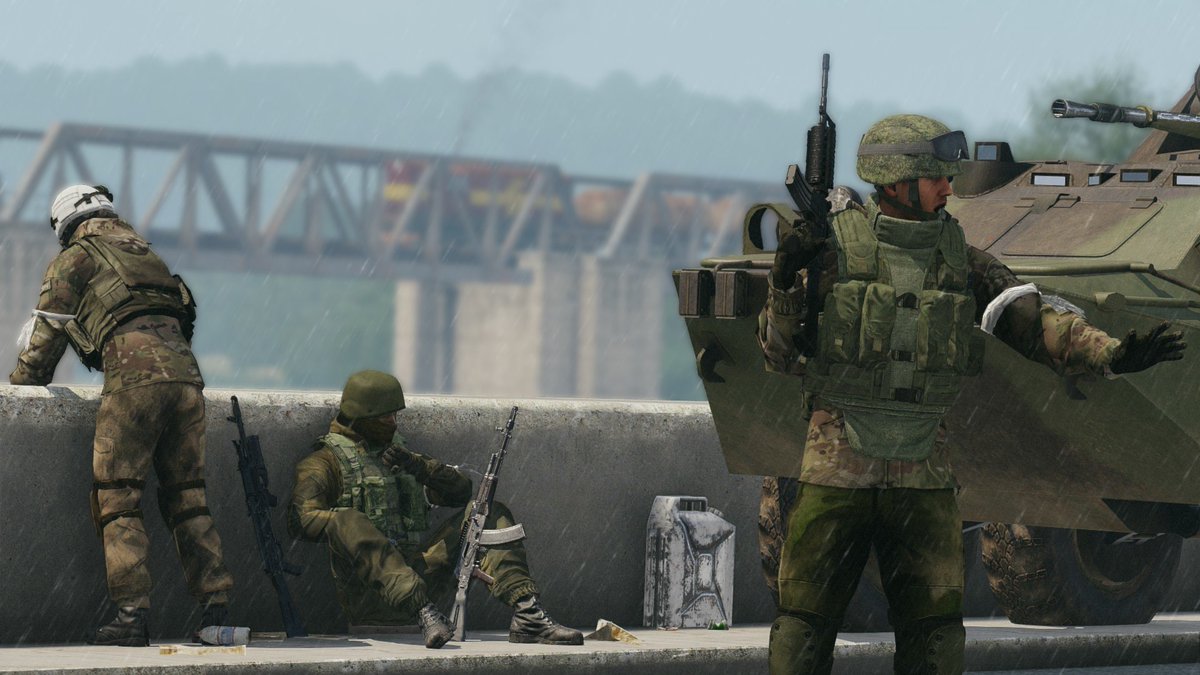 Pro-Russian Separatists divert traffic in the Donbas region of Ukraine, 2014. #Arma3 #arma3photography