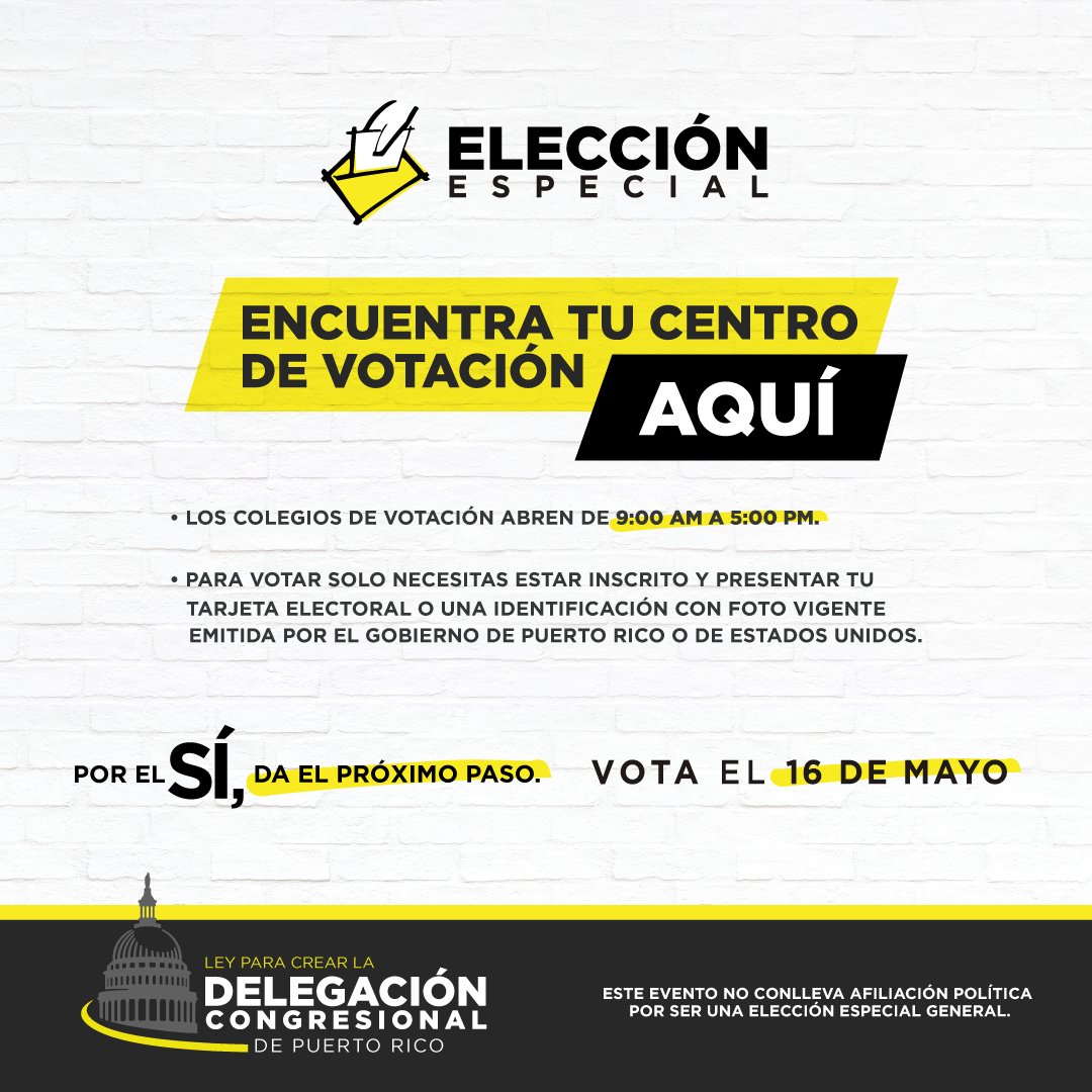 Comisión Estatal de Elecciones de Puerto Rico в Twitter: „🚨Haz clic en  este enlace para ver la lista de Centros de Votación y encuentra dónde te  toca votar en la Elección Especial