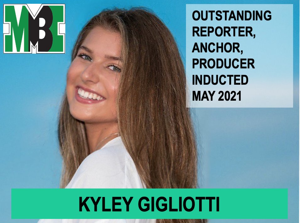 WE_ARE_MBC's tweet photo. A long time tradition with the MBC team is for students to nominate and select the MBC Wall of Famers.  Introducing 2021 MBC Wall of Famer @kyleygigs 
✅Reporter
✅Anchor
✅Producer
✅Directed Women's  Project
✅Mentor
Another legacy leaver. https://t.co/riAnPez6jh