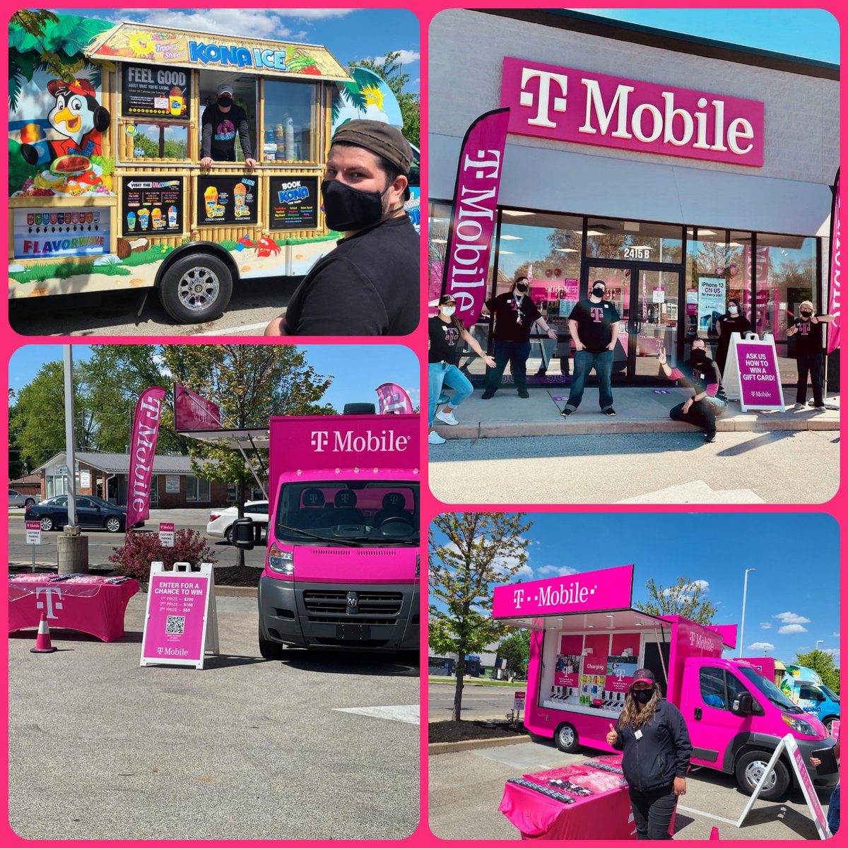 #TMOGoesLocal for our Grand Opening weekend in Columbus IN!! Today we have a Kona 🚚 + 🎀 cutting ceremony! Saturday we have QMix radio 🎤coming plus lots of prizes 💰 to win all weekend! Stop by! #STRMarketing @TMobile @wderrickindy @Dave314Bradley