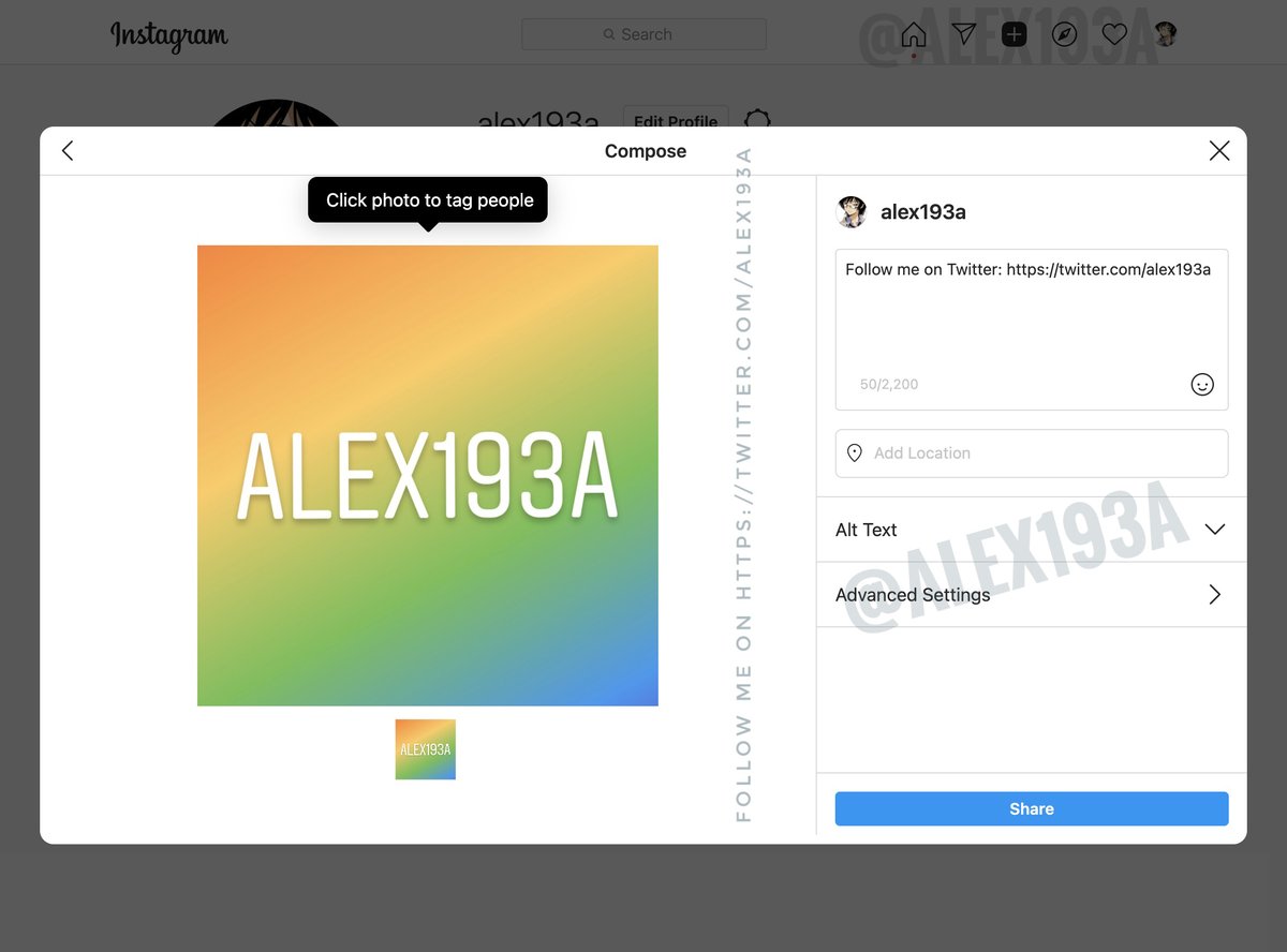 alex193a's tweet photo. #Instagram is working on the ability to create posts from the desktop website 👀 https://t.co/pATuOHiTGE