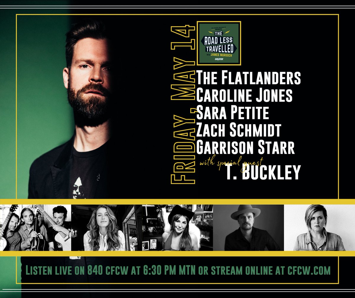 Tonight on the show, special guest <a href="/TBuckleymusic/">T. Buckley</a> plus music from The Flatlanders, <a href="/carolinejones/">Caroline Jones</a>, Sara Petite, <a href="/UnkleSchmidty/">Zach Schmidt</a> and @garrisonstarr! Listen live at 6:30 PM MTN on <a href="/840cfcw/">840 CFCW</a> or stream online at CFCW.com. Proudly presented by <a href="/SeaChangeBeer/">Sea Change Brewing</a>!