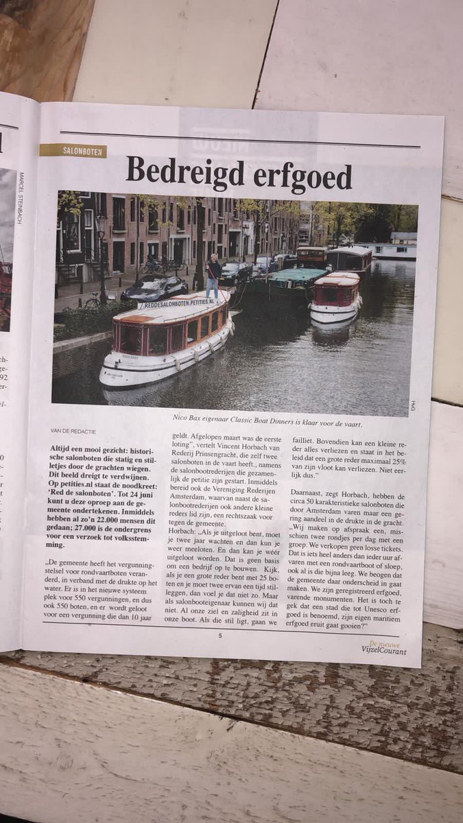 AdmiraalHeijn's tweet photo. Weer een mooi stuk over salonboten in de media al 22.000 mensen tekenden de petitie “reddesalonboten” https://t.co/3cesaKUIOY https://t.co/2SLDxwJjmd