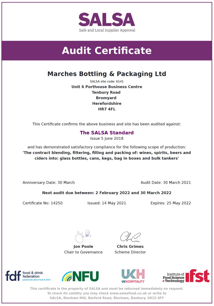 WE ARE SALSA CERTIFIED!!!
Massive congratulations to Shannon Ward, Mike Cale and all the team.

#salsa <a href="/salsafood/">SALSA Food</a>