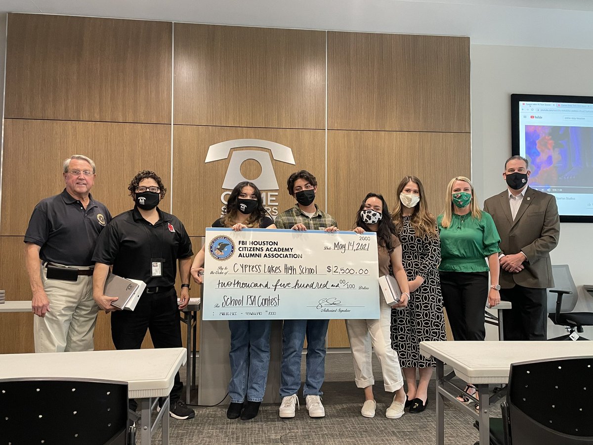 So proud of our Cypress Ridge and Cypress Lakes high school audio video production (AVP) students for earning the top two places in the 2020-2021 FBI Crime Stoppers PSA video contest! @CyFairISD @cfisdcia @CFISDCTE @CFISDCyLakes