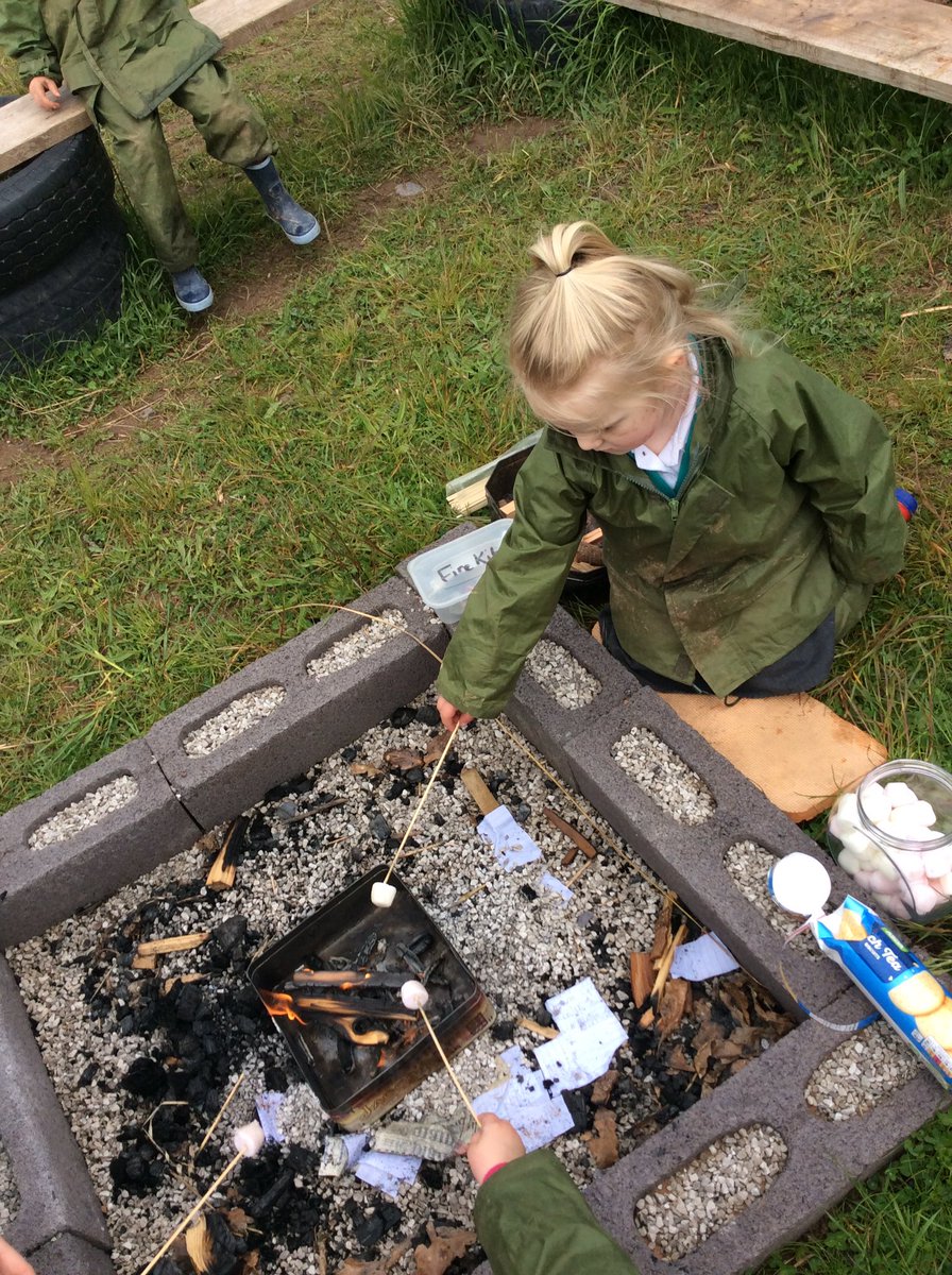 ysgolswnydon's tweet photo. Nursery had fun in Forest School this morning, making a duck pond, spraying the butterfly wings and toasting marshmallows. #forestschool #outdoorlearning #firecircle #firepit #toastingmarshmallows https://t.co/EzoM7c3vJs