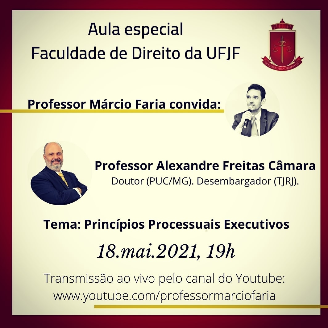 marciocfaria's tweet image. Terça, 18.05, 19, no youtube.com/professormarci…, aula mais que especial com o Prof. @afreitascamara, sobre Princípios Processuais Executivos. 

Aguardo vocês por lá! 

#direitoprocessual #facdir #direitoufjf #ufjf #juizdefora #professormarciofaria