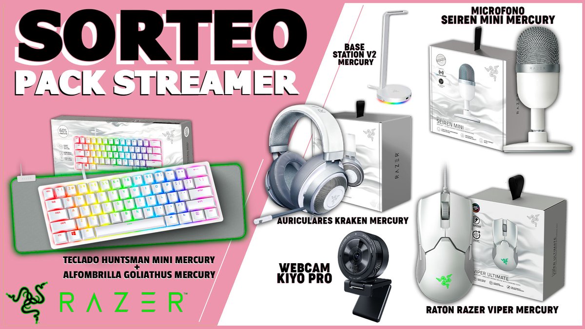 KatthTV's tweet image. 💥 ¡SORTEO STREAMER SET-UP COMPLETO! 💥

💖 Mis productos favoritos de @RazerES 
⭐️ Para participar sigue los pasos ↓
➡️ Link: gleam.io/Py7iN/-sorteo-…

🎯 Termina el 19/06/2021.
✨ ¡Mucha suerte a todo el mundo!✨