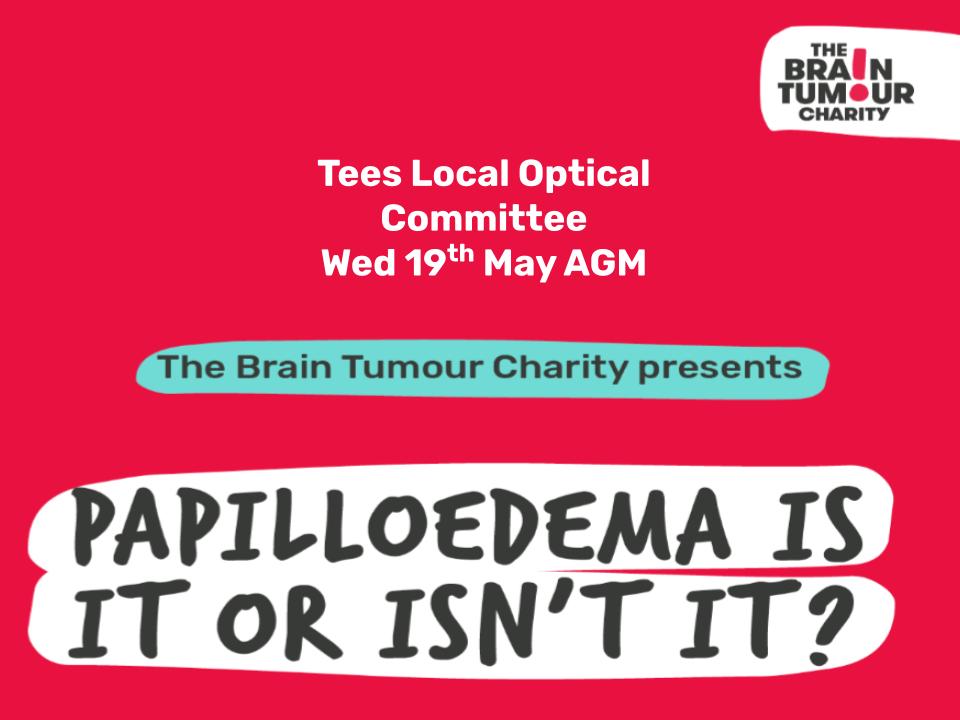 Join us online next Wednesday at 7pm for the Tees LOC AGM and CET from the @BrainTumourCharity presented by <a href="/the16thman/">lorcan butler</a> Email me at secretary@teesloc.org.uk if you would like the Zoom call link.