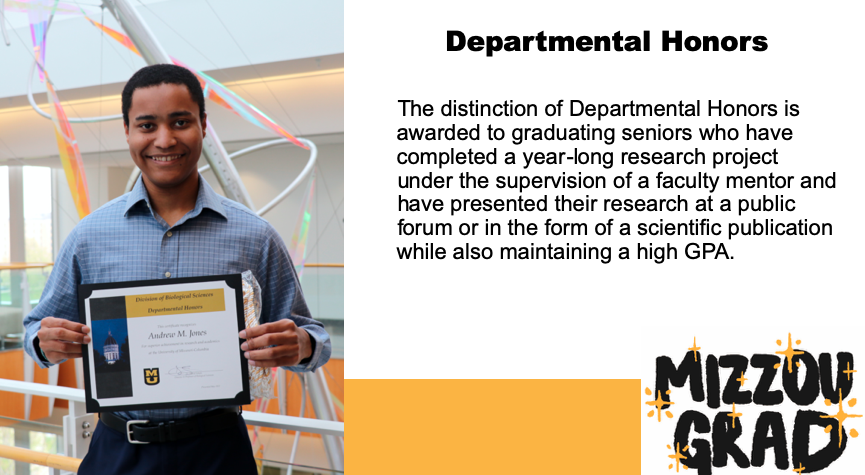MUBioHonors's tweet photo. @MizzouBiology congratulates Andrew Jones on Graduating with Departmental Honors. Andrew completed his undergraduate research in the @KingLabMU.
https://t.co/ZSmUkHO2mL https://t.co/43U6YoLAPy