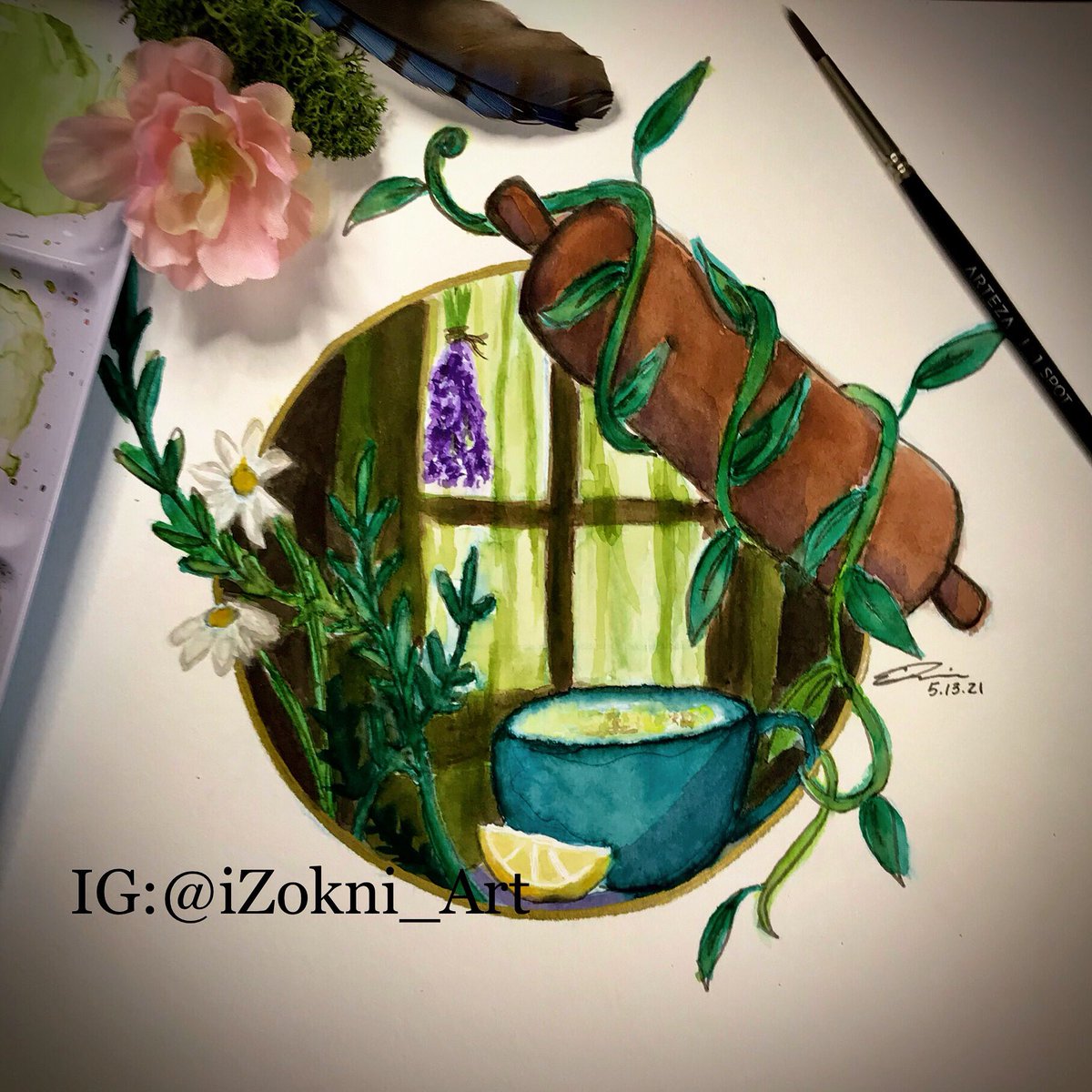 Can we take a moment and look at the curtains!! 
🪴
#cottagecore #cottagecoreasthetic #kitchenwitch #witchy #witchvibes #cottagecoredecor #cottagecoreart #witchydecor #witchyart #herbs #chamomile #tea #artistontwittter #artezawatercolor