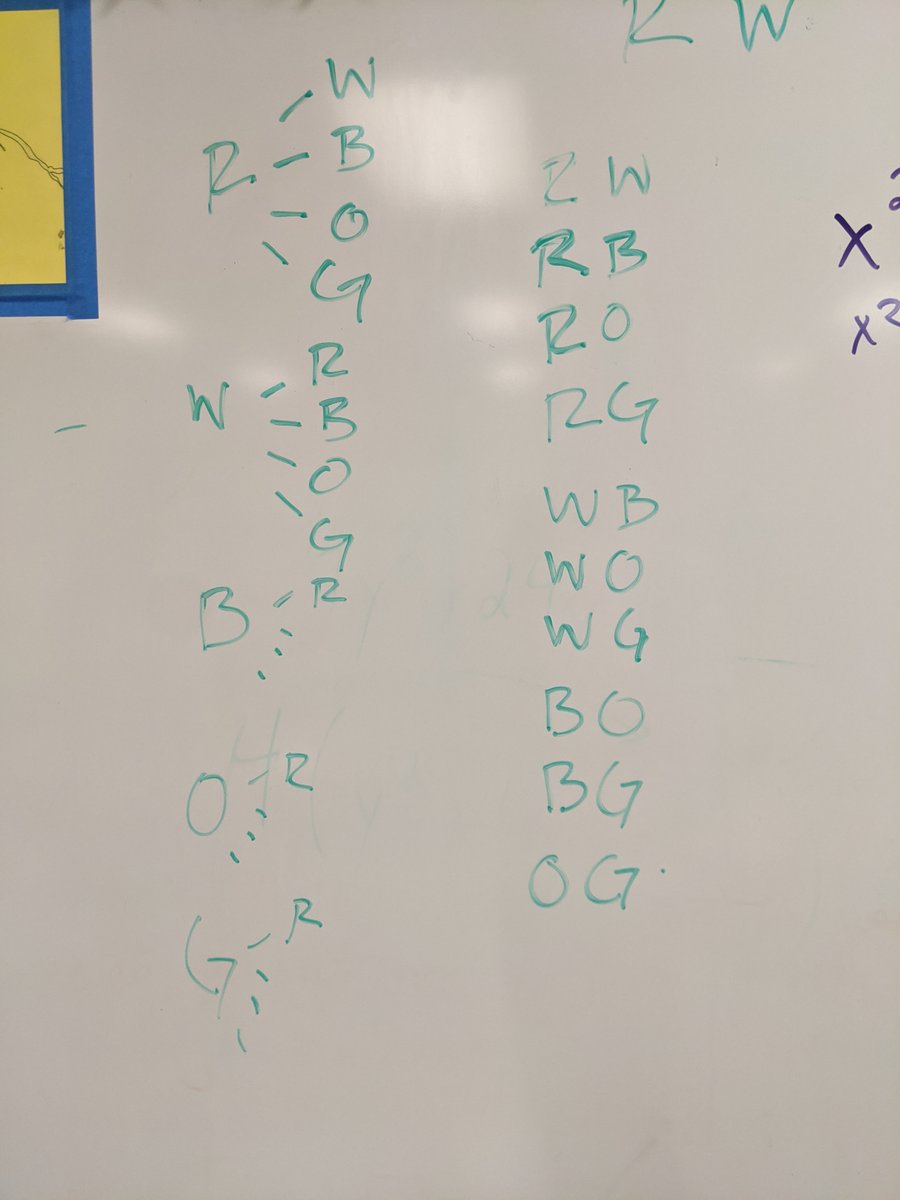 richard_dusold's tweet photo. @CmonMattTHINK @Dean_of_math @Mathgarden This is why I barely passed my probability class . . . Here's me writing out that problem. 8/20 ways to get red one by one, 4/10 ways to get red two at a time.

You can't just combine the two probabilities because there's a chance that you get chosen first. https://t.co/4RcQJOADdY