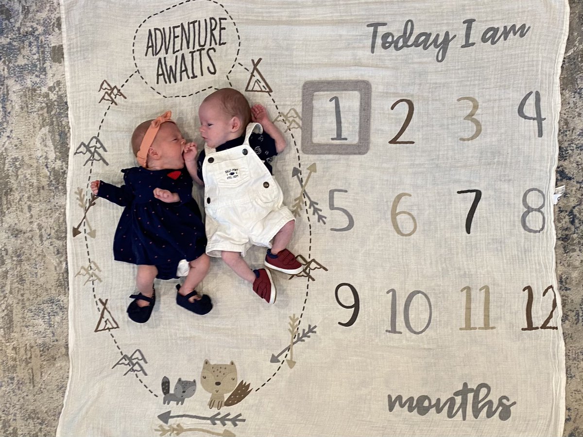 CBrady222's tweet photo. Happy 1 month (and 1 day) to Parker and Quinn! They have now spent more time out of the womb as New Yorkers than Texans. Their hobbies include burping, sky diving, long walks in the stroller and tummy time. #twindad #twins https://t.co/ioOFBRBbCg