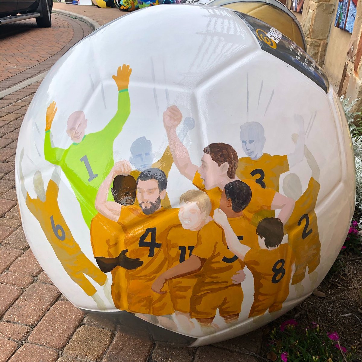 In case you missed it! Our soccer ball was on display at this year’s @HCHSA Houston Sports Awards! ⚽ Stay tuned for updates on the city tour schedule where you can check them out later this year. 

#Midwayplaces #GreenStreetHou #DowntownHouston #ArtofSoccer #WorldCup