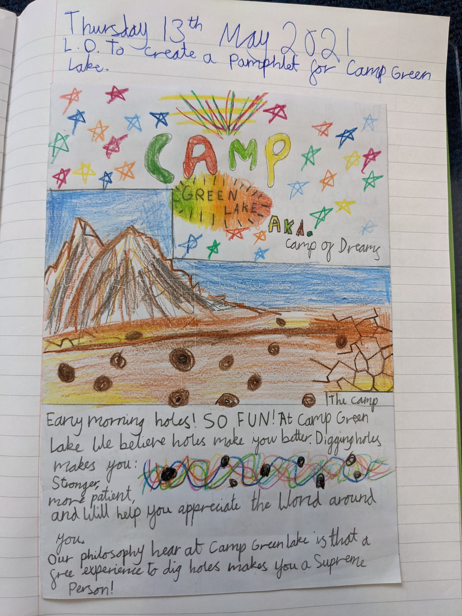 Holes Creative Assignment - Creating a Camp Green Lake Brochure