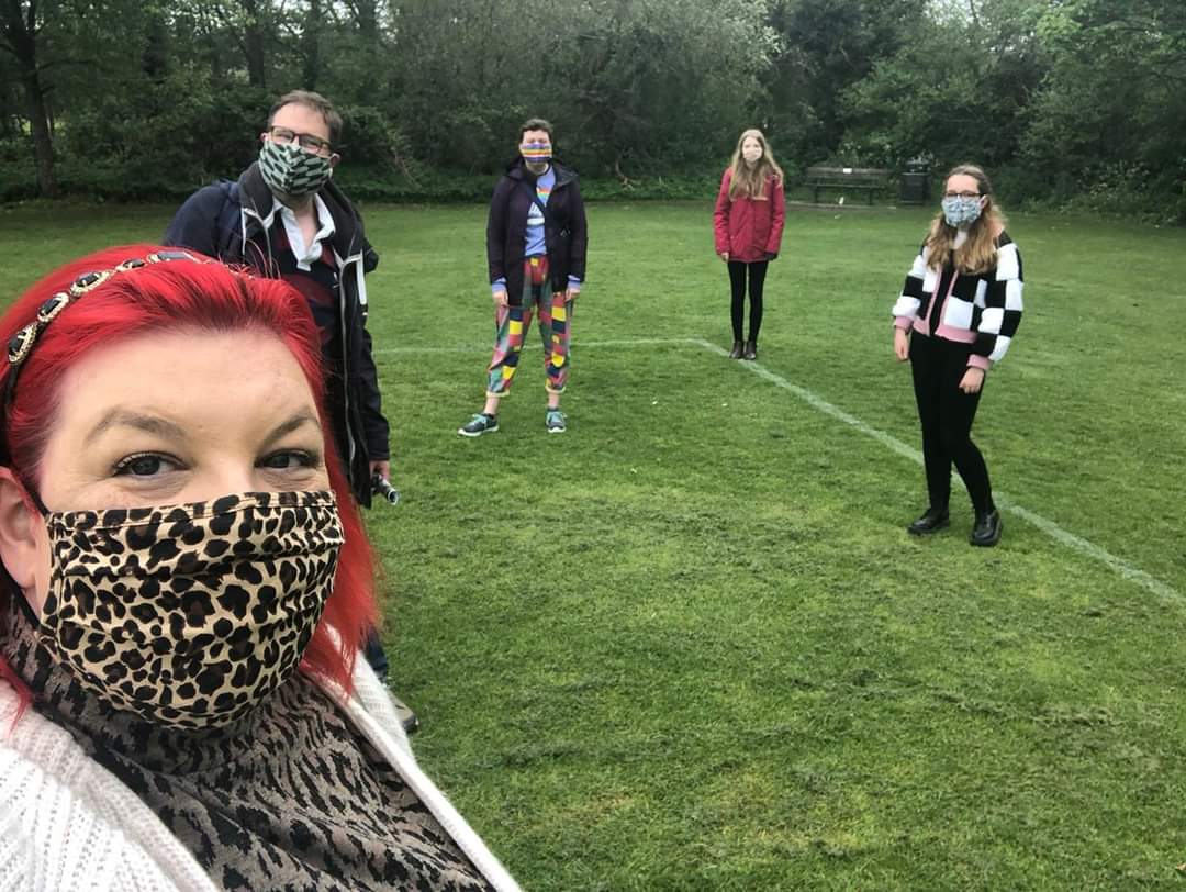 HatFair's tweet photo. Today we had a socially distanced site visit with University of Winchester students who are taking part in our 'Top Hat' competition at this year's Hat Fair! 🙌 https://t.co/qIA9NstW7a