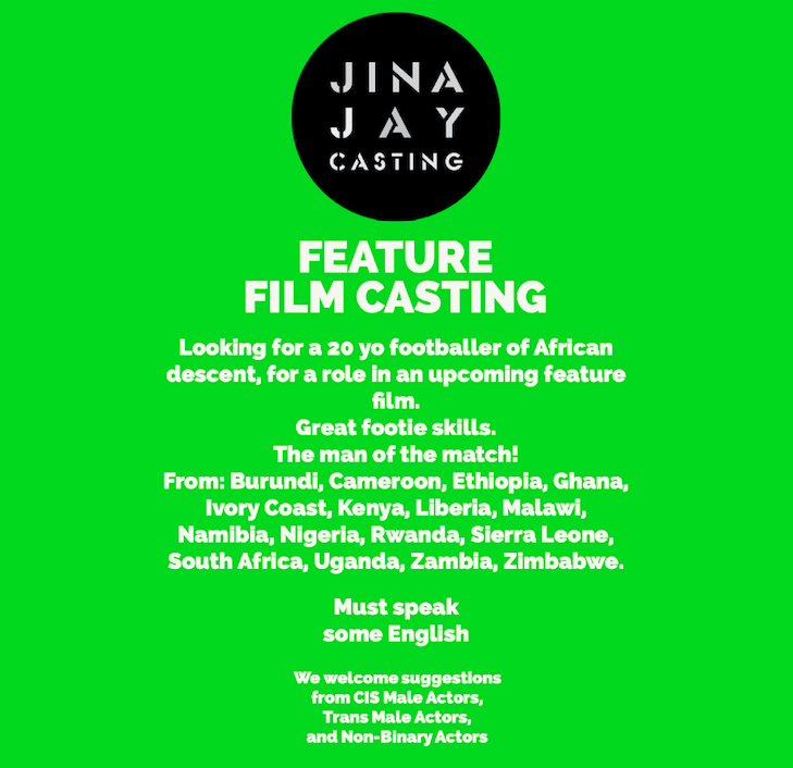 JinaJayCasting's tweet photo. PLEASE SHARE – CASTING CALL

CASTING CALL FOR A NETFLIX FEATURE FILM

Please get in touch as soon as possible if this is you!

#casting #featurefilm #castingcall #openaudition #audition #football #footballseason #footballskills #footballplayer #footballer https://t.co/4Glwt6jmem