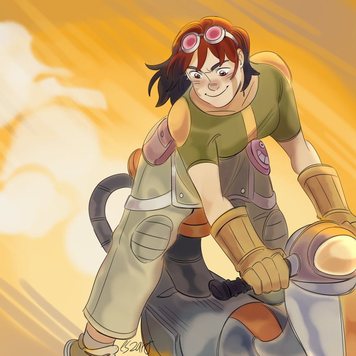 eszarto's tweet photo. it's 2021 and I finished rewatching Oban Star Racers with my brother who never watched it before, of course I had to draw something for it 🧡 I grow up watching it and I just love it sooo much.
#obanstarracers #fanart #molly #evawei #anime #cartoons #art #drawing https://t.co/qNTgyPevV2