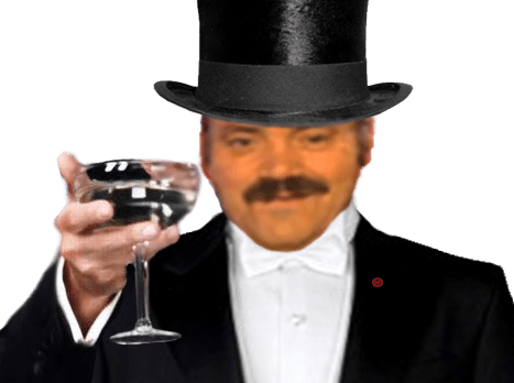 Enjoeing a glass.