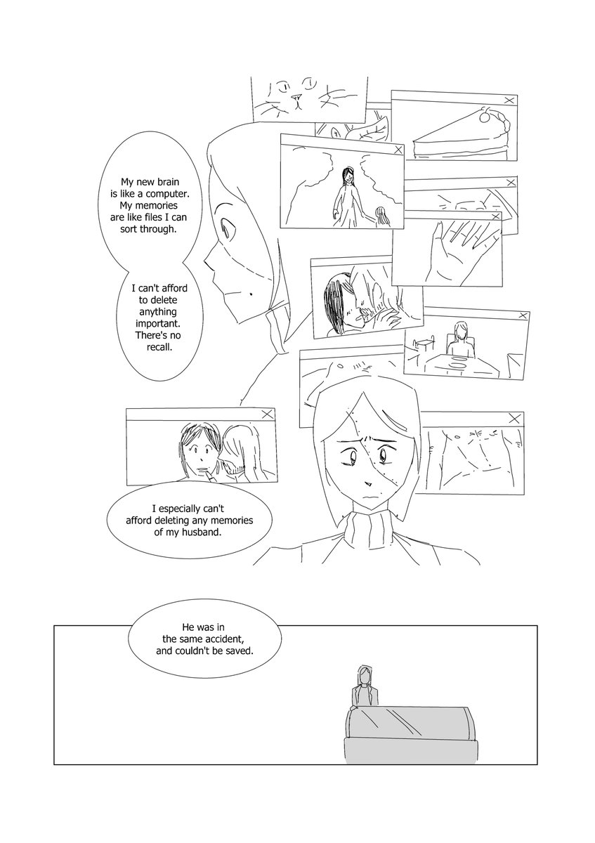 I am a machine -- a 20 page comic about a woman mourning her husband. (1/5) 