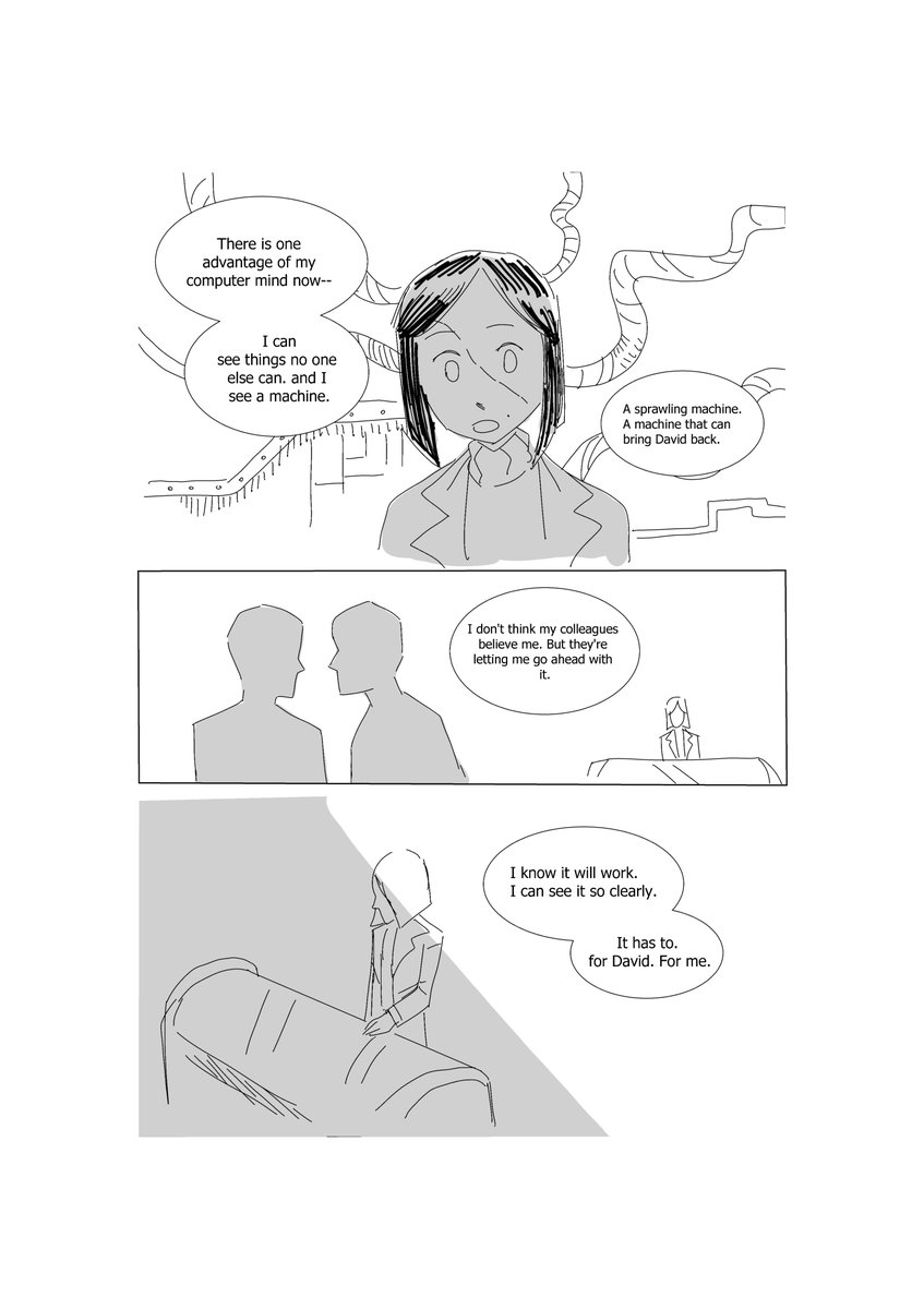 I am a machine -- a 20 page comic about a woman mourning her husband. (1/5) 