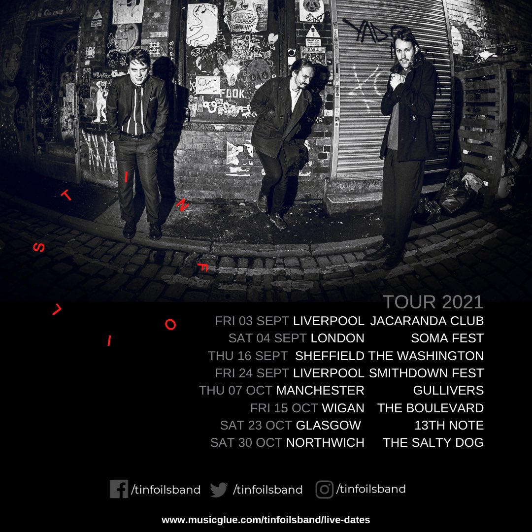 Sounds From The Street (@soundsfromthes2) on Twitter photo Should’ve happened last year but at least there’s a great chance of it happening now!
<a href="/tinfoilsband/">TINFOILS</a> will be making their Wigan debut @BoulevardWigan 15th Oct with <a href="/IslandDam/">Island Dam</a> and <a href="/taxiwstrangers/">Taxi with Strangers</a> Should’ve happened last year but at least there’s a great chance of it happening now!
<a href="/tinfoilsband/">TINFOILS</a> will be making their Wigan debut @BoulevardWigan 15th Oct with <a href="/IslandDam/">Island Dam</a> and <a href="/taxiwstrangers/">Taxi with Strangers</a>
