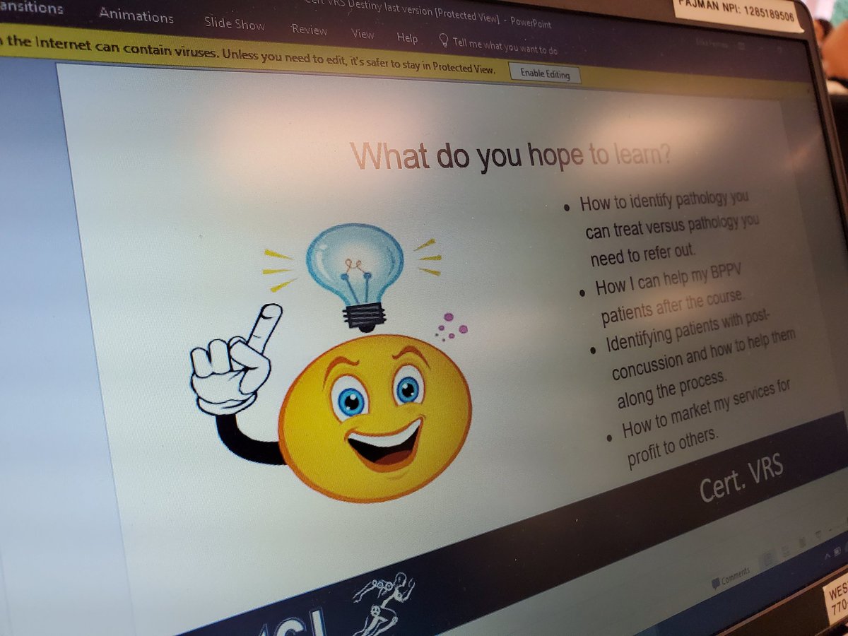 AmsiInfo's tweet image. 17 #dpt professionals ready to learn #vestibular rehab!! Day 1 here we come!
#dizzy #education #concussion #CertVRS @DestinyHebert