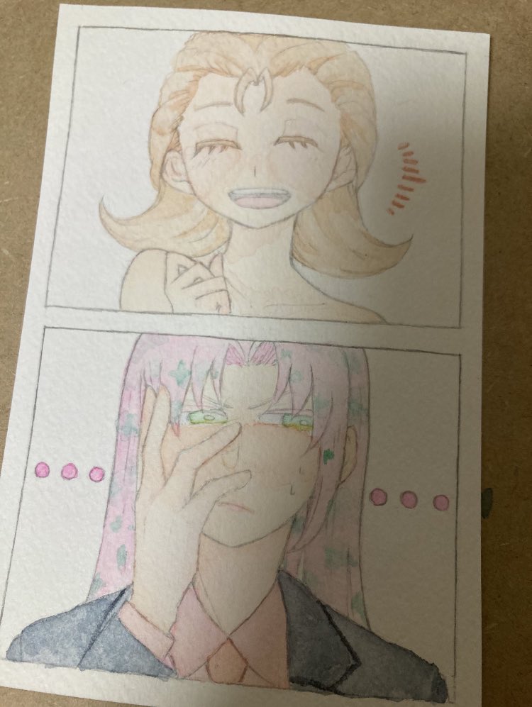 誕生日祝いに篠崎ほなみさん(@lapis021318)から頂いた幸せな感じのディアドナです💕😈😇💕眩しいドナテラさんの笑顔に照れまくりなボスが可愛い✨😇👿💦 https://t.co/ULlEtYqEA9