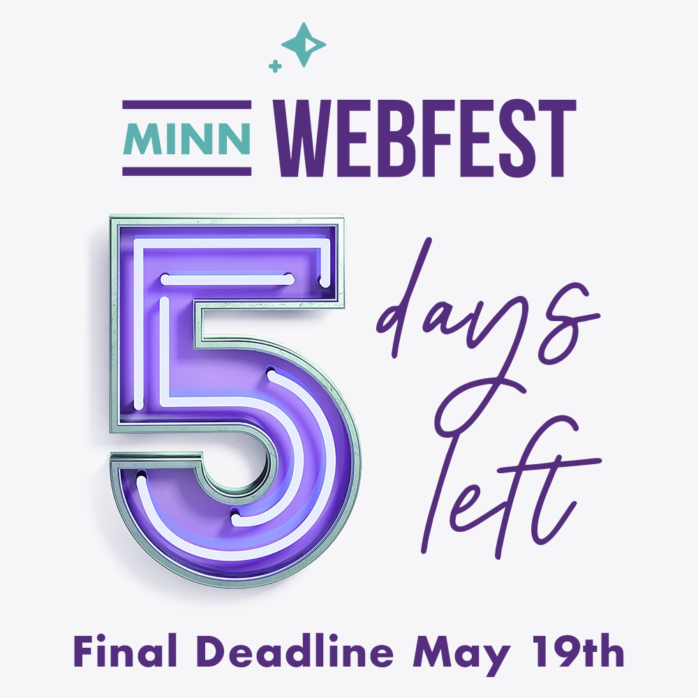 MNWebFest's tweet image. Just 5 days left to submit before our final deadline, don&apos;t miss your chance!

filmfreeway.com/MNWebFest

#MNWebFest #MNWebFest2021