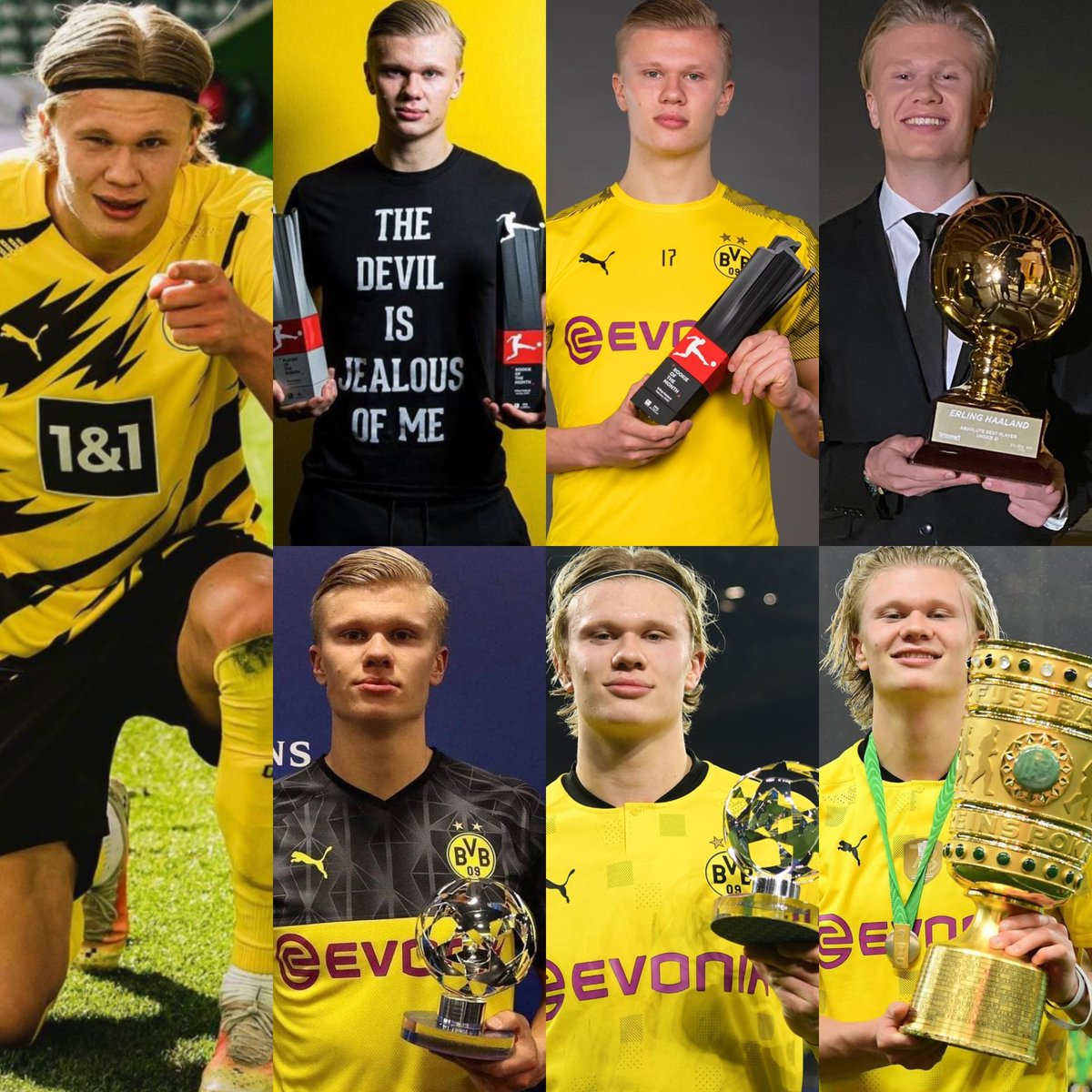 Erling Haaland con la camiseta del Borussia Dortmund:

➤ 55 goles.
➤ 11 asistencias.
➤ 57 partidos.
➤ 1 título.
➤ 3 veces MVP del mes en la Bundesliga.
➤ 3 veces MVP en octavos de Champions.
➤ 2 veces novato del mes en la Bundesliga.
➤ 1 Golden Boy.

EL ANDROIDE NORUEGO.