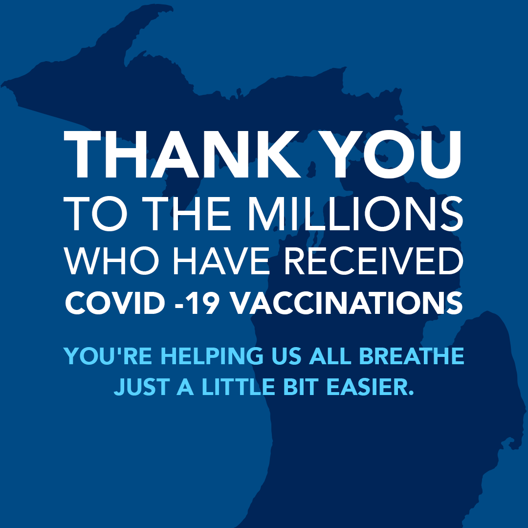 MISenDems's tweet photo. We're here thanks to the COVID vaccine and the millions who have gotten it. Cheers for this big step closer to #Vacc2Normal! https://t.co/1SwiOQbkeP