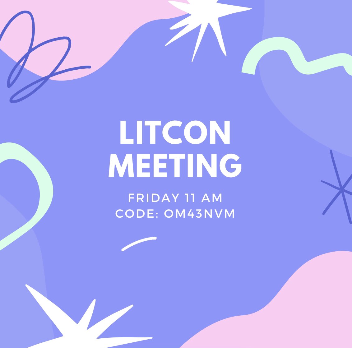 jchsLitCon's tweet image. Good morning members! Happy Friday and can’t wait to see you all at today’s meeting for some fun activities.