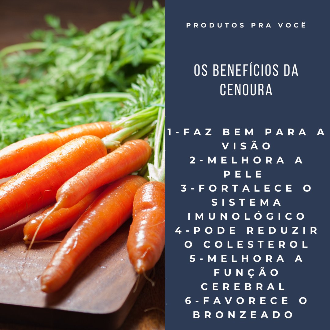 produtospv's tweet photo. Os benefícios da cenoura

#cenoura #beneficiosdacenoura #benefíciosdacenoura #benéficiosdacenoura #benefíciosdacenouraparaasaúde #beneficiosdacenouracozida #benefíciosdacenouracrua #benefíciosdacenouraparaocabelo https://t.co/r0GaZZBmSZ