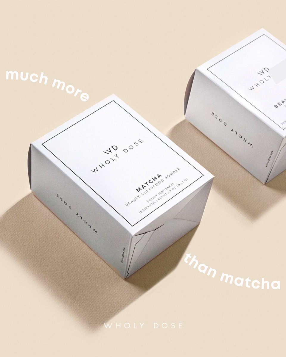 Much more than your average matcha. 🍵💫 

✔️ Smooth, glowing skin
✔️ Reduced wrinkles, tighter pores
✔️ Strong, growing hair
✔️ Thicker, longer brows and lashes
✔️ Boosted metabolism
✔️ Increased energy
✔️ Reduced stress 

Shop our matcha blend now at wholydose.com 🖤