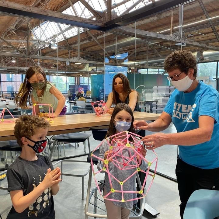 PVFElementary's tweet photo. PVF students joined Mrs. Bishop at FLUX for an evening of exploring and building with Strawbees. Anticipate learning with Strawbees in our library this next school year! https://t.co/fPq0lc4vyF