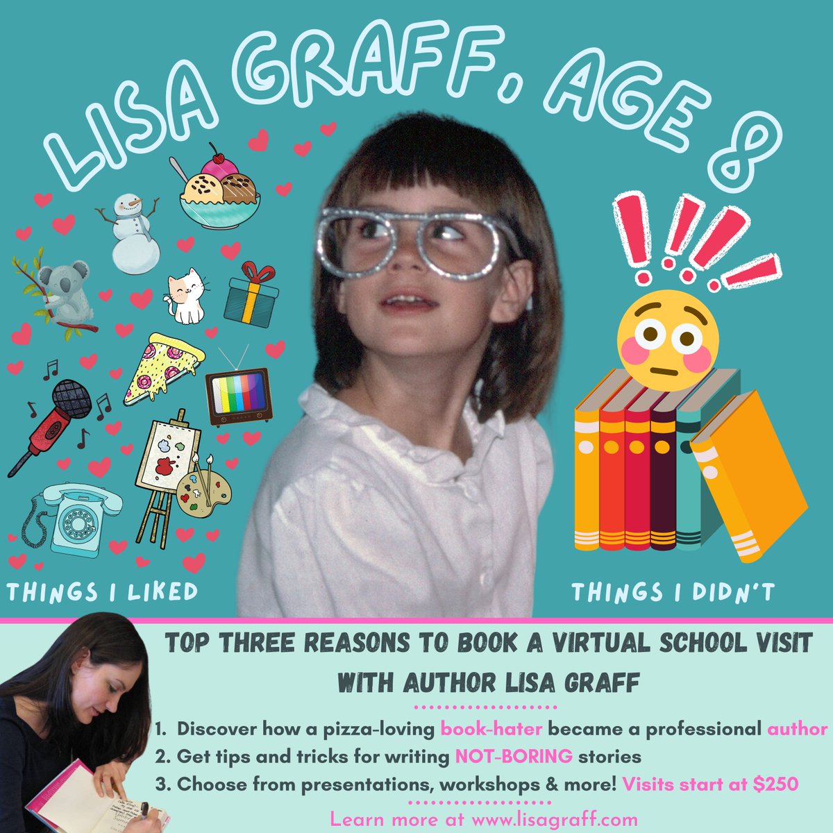 Now booking author visits for the '21-'22 school year! Get more info on my website: lisagraff.com/school-visits.…
