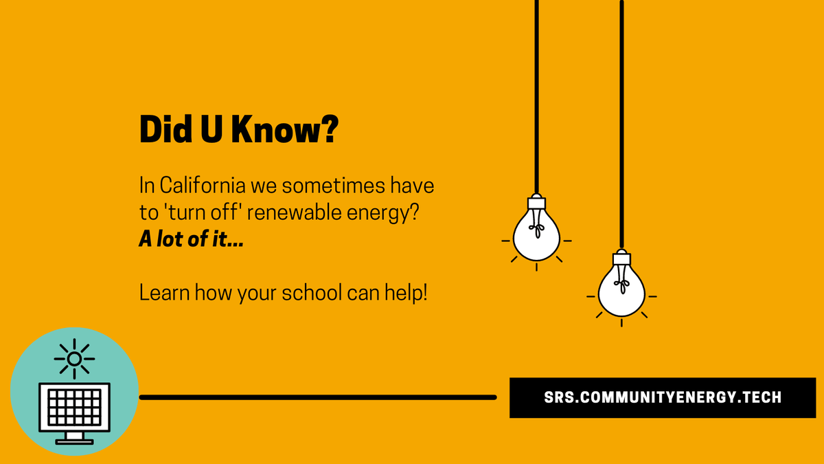 ElexityIO's tweet image. Did you know that the state of California curtails (or shuts off) enough renewable energy per month to power millions of homes? Want to learn how #loadflexibility can speed a carbon free energy future. Apply for the Smart &amp;amp; Resilient Solar Schools grant!  hubs.ly/H0NjNm90