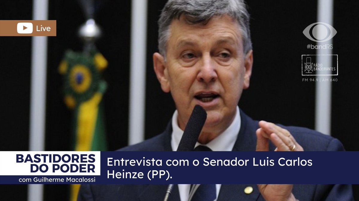 bandrs's tweet image. 🔴AO VIVO #BastidoresdoPoder com @GTMacalossi 
🎙️ Entrevista com o @SenadorHeinze.
📺youtu.be/e7c-7lFegKs