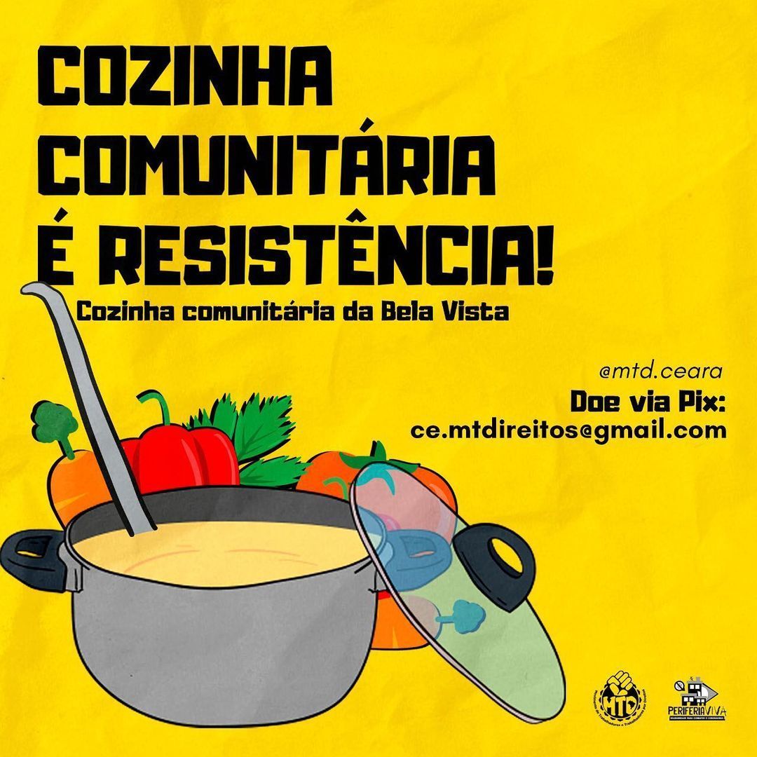 Cozinha Comunitária I CE 🍲

Contribua que juntos faremos essa rede de solidariedade crescer 🍽

Ceara: Doe pelo Pix: 
ce.mtdireitos@gmail.com 

🥗🥘🥩🍳🧅🧄🥕🌽🥬🥦🍌🍉

#PeriferiaViva
#CozinhasComunitarias