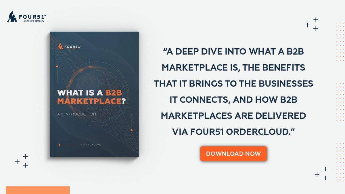 B2B marketplaces give businesses the opportunity to expand their go-to-market efforts, extend their product catalogs, and gain margin. Explore our B2B Marketplace Introduction to learn more about the marketplace business model. 

info.four51.io/b2b-marketplac…